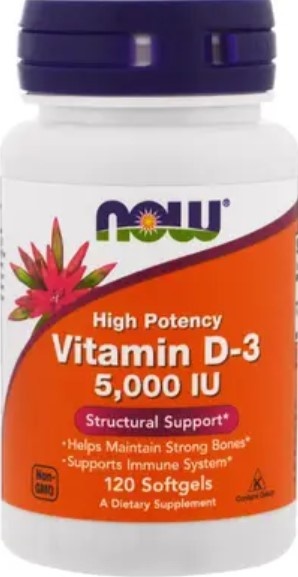 Вітамін Д3 5000 мг Vitamin D3 Now Foods 120 шт на 120 днів 003720 фото