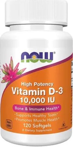 Вітамін Д3 10000 мг Vitamin D3 Now Foods 120 шт на 120 днів 003768 фото