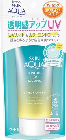 Крем сонцезахисний з функцією корекції шкіри Skin AQUA Tone Up UV Essence Mint Green SP Rohto 80 г 162130 фото