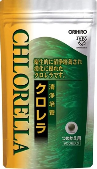 Хлорелла для підтримки імунної системи та омолодження Chlorella Orihiro 900 шт на 30 днів 256566 фото